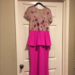 Aidan Mattox Fuschia embellished gown